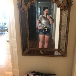 Madewell plaid knit ryed top